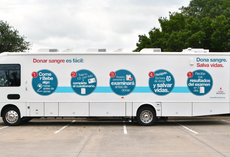 Spanish Carter BloodCare bus