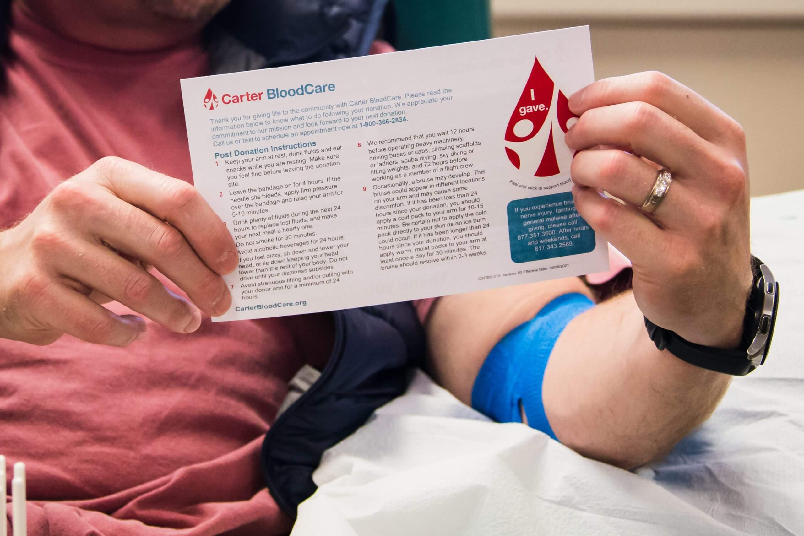 Benefits of being a Carter BloodCare donor