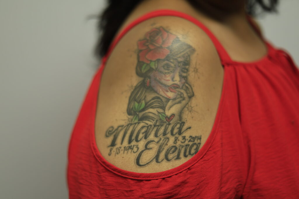 Yolanda A blood recipient tattoo