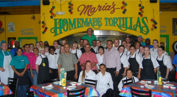 Photo of assembled employees at The Jalapeno Tree, a family owned Mexican food restaurant in East Texas