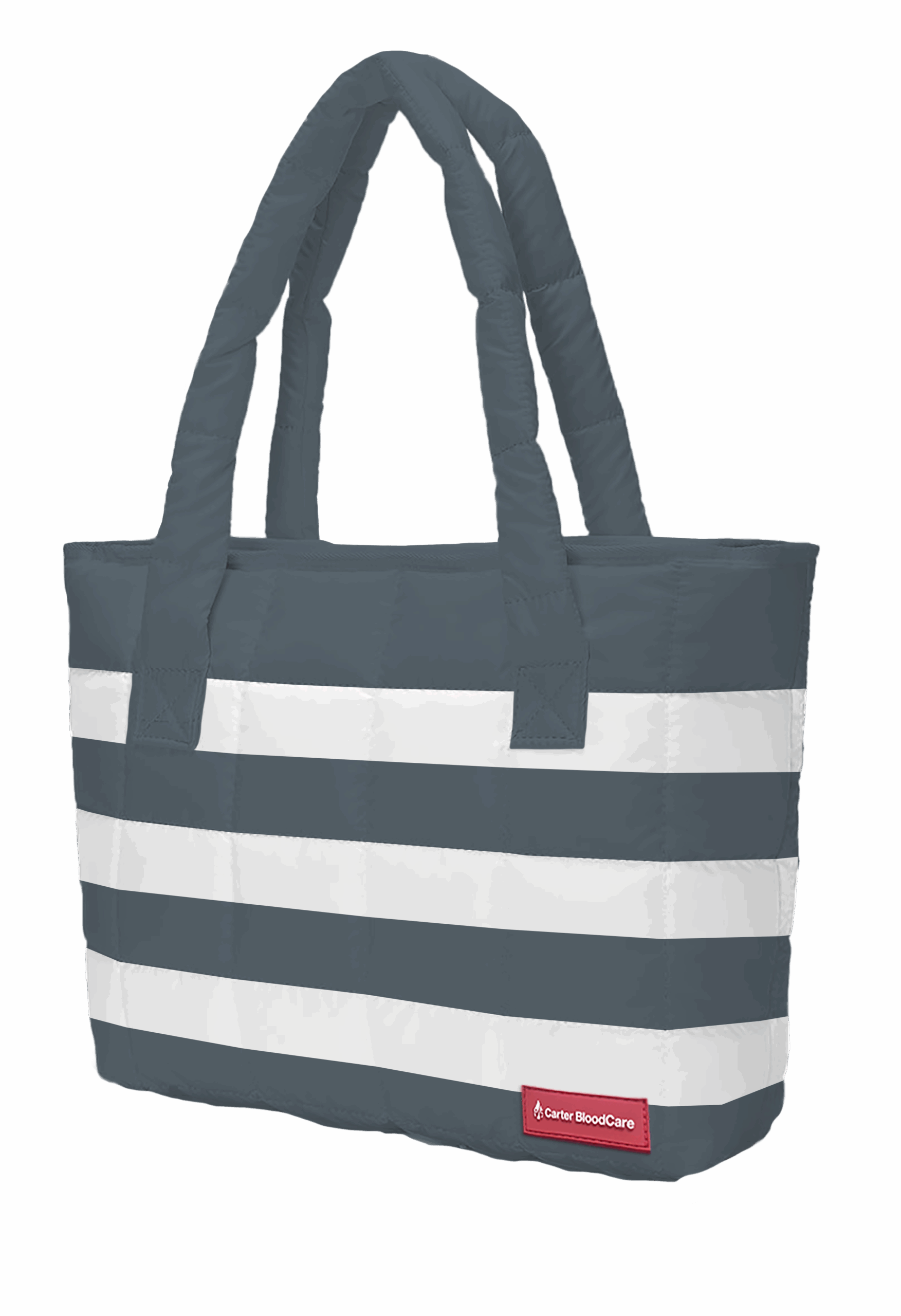 Carter Puffy Bag Dk Gray White Stripe Bag
