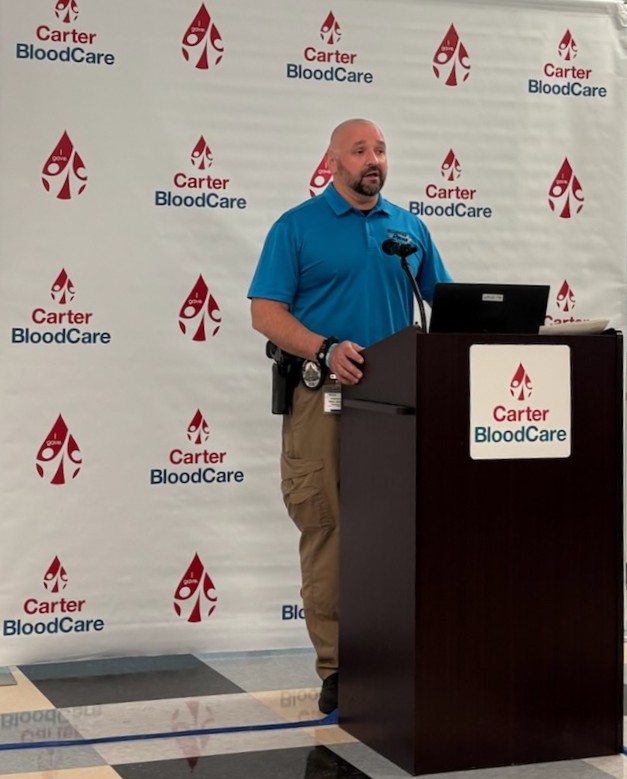 WPD’s Officer Taylor shares inspirational message with Carter BloodCare