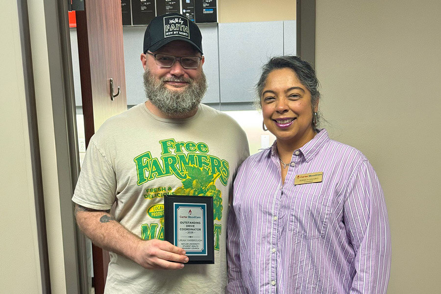 Baylor staff nurse honored by Carter BloodCare as Blood Drive Coordinator of the Year